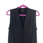 Theory  Nane‎ Black Jersey Pima Cotton Modal Sleeveless Surplice Jumpsuit Medium Photo 2