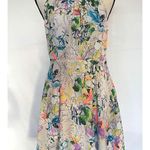 EXPRESS  Floral Halter Dress – Watercolor Print, A-Line Fit & Flare, Size 8 Photo 3