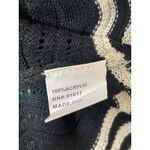 Solitaire Black Crochet Knit Short Flutter Sleeve Crop Sweater Blouse Top Size M Photo 5