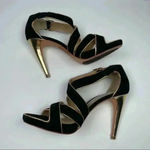 Diane Von Furstenberg  Black Suede Jodi Platform Strappy Stiletto‎ Heel Photo 3