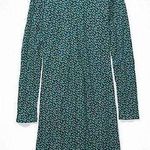 American Eagle Floral Waffle Knit Thermal Bodycon Sweater Dress in Green Size XS Photo 0