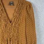 Taylor Women's Orange Polka Dot Ruffle Midi Dress Size 2 Party Cocktail Photo 1