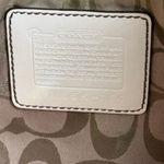 Coach Large Vintage Legacy Natural Straw & Gold Metallic Leather Tote Bag Photo 8