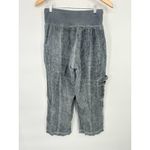 INIZIO Pants Womens Large Chambray Cropped Wide Leg Pull On Blue Italy Cargo Photo 2