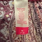 Boho Ruffle Hem Tassel Shorts – Burgundy Multi Print Red Size M Photo 2