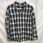 Duluth Trading Co. women’s black cream plaid flannel button down shirt casual S Photo 0