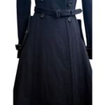 Burberry  Prorsum Cotton Blend Long Pleated Black Double Breasted Trench Coat 38 Photo 4