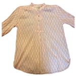 NWT MATTA Peach Iride Buti Top Pintuck Block Print Henley Tunic Women's SMALL Orange Photo 8