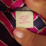 Alice & Trixie 💕💕 100% Silk Print Blouse ~ Blue and Pink Prink Medium EUC Photo 7