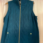 Susan Graver  Teal Quilted Vest with Gold Details Photo 0
