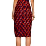BCBG MaxAzria Rosalina Midi Dress Navy Red Geometric Size 4 NWT Photo 2