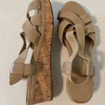 Laura Ashley women’s nude elastic strap platform sandals — size 9.5 Photo 0