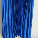 Boston Proper  Pleated High Neck Blouson Blue Midi Dress Photo 8
