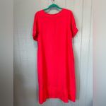 Rosemarine Made In Italy 100% Linen Red Embroidered Eyelet Hem Dress Size Medium Photo 5