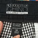 New York & Company Manhattan Chino Gingham Bermuda Trouser Shorts Black Size 14 Photo 2