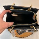 Trina Turk Black Mini Bag with Double Handles Crossbody Strap front slip pocket Photo 6