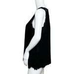 Brixon Ivy  Shirt Womens‎ Medium Blouse Black Floral Lace Trim Neutral Minimalist Photo 2