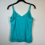 Lace Trim Cami Top Aqua Sleeveless Tank Top Whimsical Babydoll Aqua Womens Large Green Photo 5