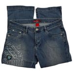 South Pole Y2K Cropped Embellished Patched Graffiti Denim Capri Jeans Grunge Blue Size undefined Photo 5