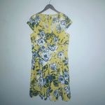 Bbonlinedress 2X Retro 50s Cotton Fit Flare Capped Sleeves Yellow Floral Dress Photo 1