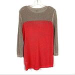 Apt. 9  Red Tan Mesh Knit Sweater Size Small Longline Lightweight Boho Y2K Top Photo 2
