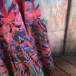 Anthropologie  Vanessa Virginia Pink Print Silky Beaded Dress with Belt Size S Photo 8