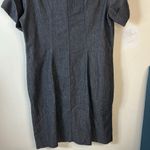 Vince Charcoal Button-Up Dress MIDI Size 12 Denim look rolled short sleeve Photo 4