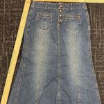 Gap  Jeans Women's Y2K Distressed Medium Wash Denim Midi Skirt 6 Photo 1