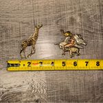 Wild Animal Brooches Giraffe Elephant Zebra Camel Antelope Zoo Silver Photo 8