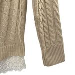 Monteau Women’s Cable Knit Sweater Lace Trimmed Photo 9