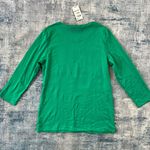 Karen Scott Green Gold Glitter Bike Surfboard Christmas Holiday Top Small Photo 5