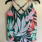 Anne cole Women’s  Tankini Top Tropical Print Cross Straps Size Large Photo 0