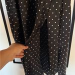 Elegant Black Polka Dot Dress with Lace Trim Size M Photo 4