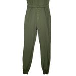 Something Navy  Olive Green Ruffle Sleeve Henley Jumpsuit Size XXS‎ Photo 1