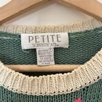 Petite Sophisticate Vintage rose detail embroidered crew neck sweater Photo 3