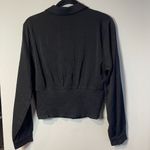 Pleione  Women's Black Button-Down Shirt w/ Smocked Waist - Large - NWT Photo 1