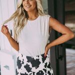 These Three Boutique Cow Printed Denim Shorts Photo 4