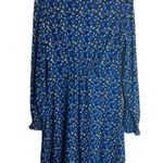 CAbi “The Ten Dress” Black & Blue With White Floral Pattern. Long Sleeve. New Photo 6