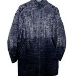 Adidas Z.N.E. Pulse Knit Cover-Up Long Full Zip Jacket Coat Black White Large Photo 2