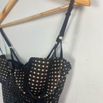 Victoria's Secret  Black Mesh Corset Bodysuit 36C Sheer Bustier Lingerie Photo 1