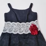 Sara Campbell Black Shimmer Jacquard Sheath Dress w/ White Lace Waistband Size 6 Photo 9