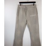 Retrovert Womens Pants Gray Flare Sweatpants Embroidered Pockets Casual Large Black Photo 3