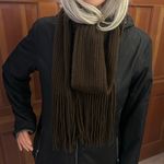 Echo Brown Ribbed Knit Fringe Scarf Photo 10