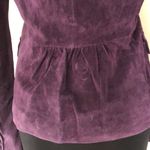 Cache Purple Fitted Leather Suede Jacket Top New Lined Banded Collar $248 NWT Photo 8