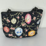 Talbots Paper Lanterns Cherry Blossom Flowers Embroidered Beaded Handbag Purse Photo 7