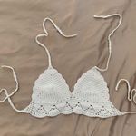 White Crocheted Cropped Top Photo 1