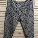 Casablanca by Marrakech Clothing Co Blue & White Mosaic Stretch Capri Size Large Photo 0