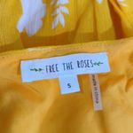 Free the Rose Women's Yellow Floral Print Split Wide leg Jumpsuit Size S Photo 4