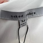 Naked Zebra  Blouse White Ruffle Layered Cross Straps Sleeveless Medium New Photo 4