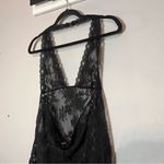 Victoria's Secret Lingerie Chemise Nightie Dress Black Lace Sheer Halter Size XL Photo 6